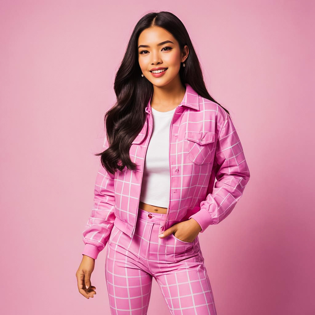 Energetic Teen Idol Photoshoot in Pink