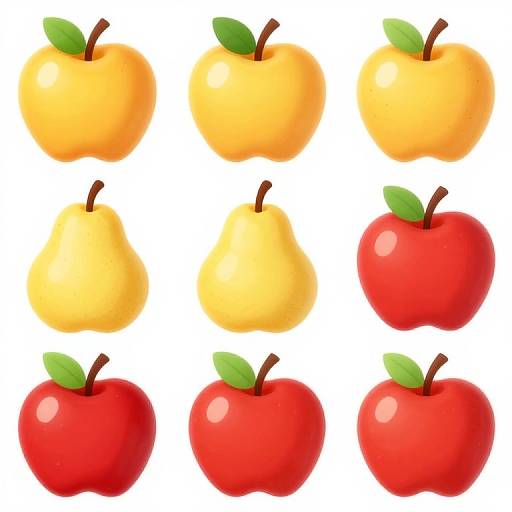 Vibrant Cartoon Fruit Grid