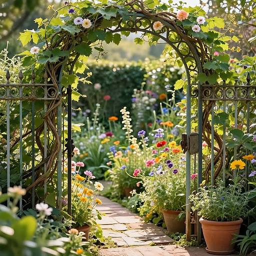 Enchanted Vintage Garden Gate Scene