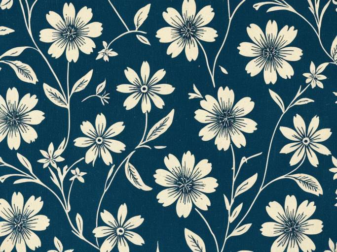 Close-Up Floral Retro Wallpaper Design