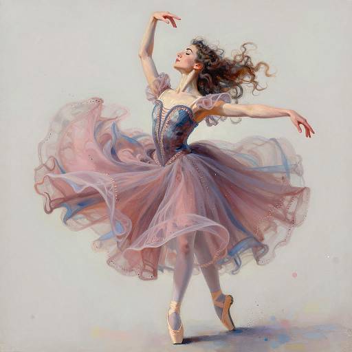 Elegant Ballerina in Ruffled Tutu Dance