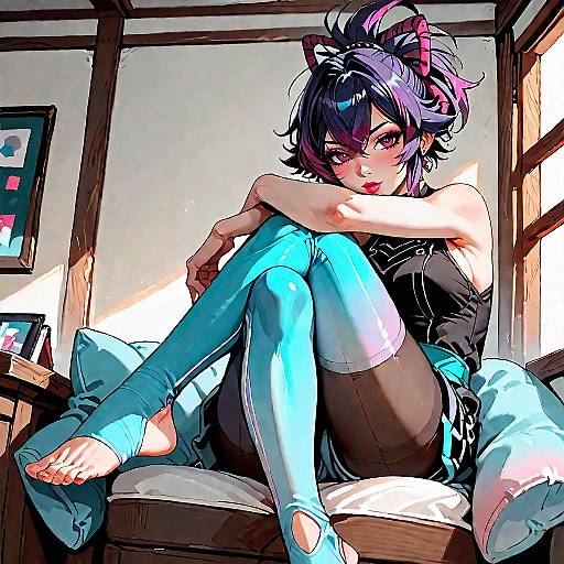 Oshino Shinobu Relaxed Indoors Crossed Legs