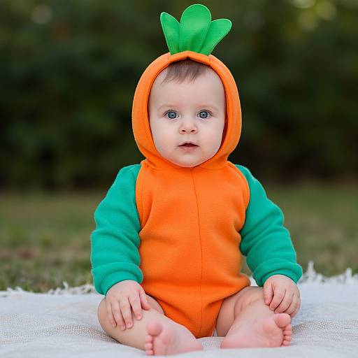 Baby in Carrot Bunting Costume