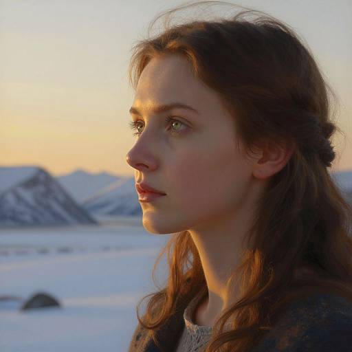 Serene Slavic Woman in Arctic Light