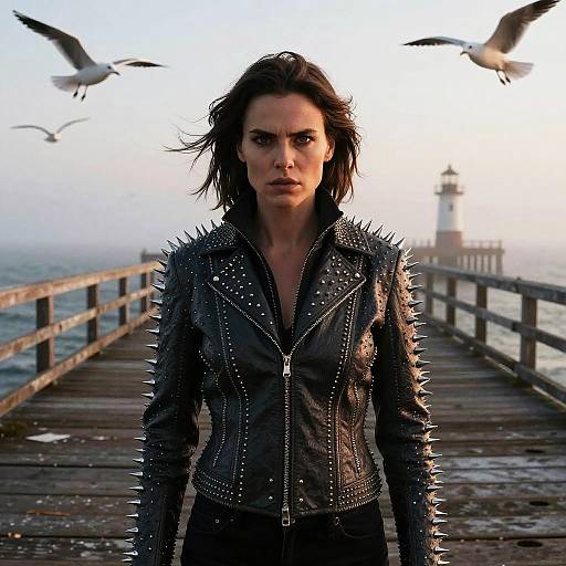 Dawn Pier Sentinel in Spiked Jacket