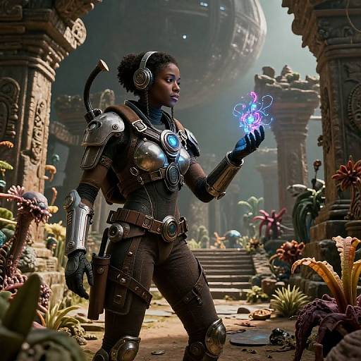 Black Futa Adventurer on Alien Ruins