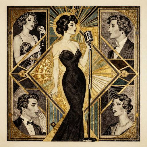 Art Deco Jazz Singer Collage