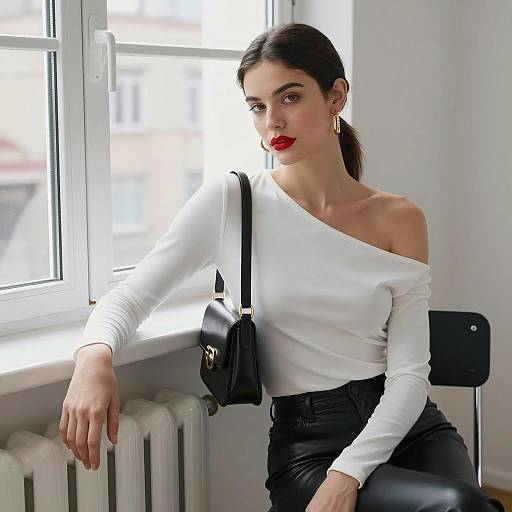 Chic Woman in Elegant Indoor Setting