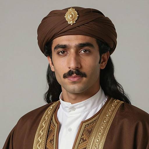 Young Middle Eastern Man in Traditional Ottoman Costume