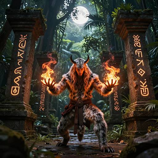 Tabaxi Sorcerer in Jungle Ruins