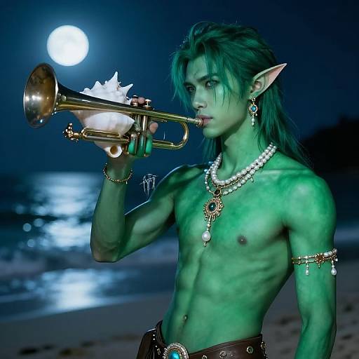 Mystical Male Sea Elf Portrait