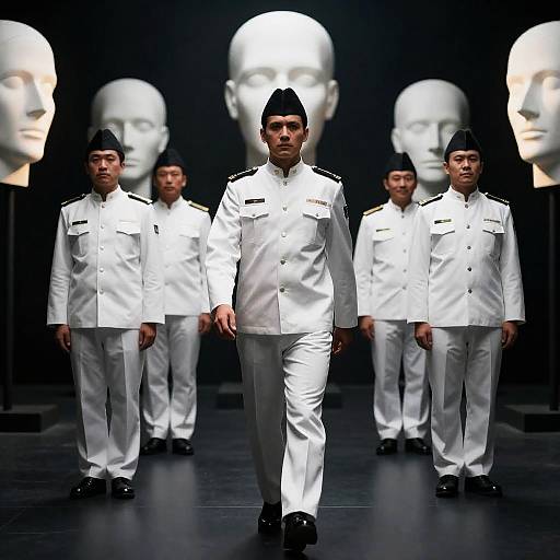 Surreal Portrait of Men in Uniforms