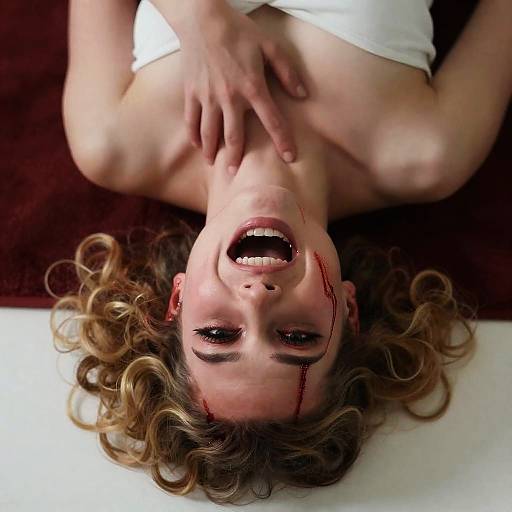 Intense Portrait of a Distressed Woman