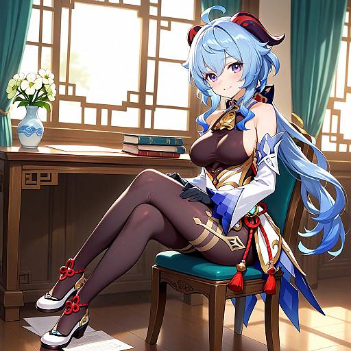 Ganyu Full-Body Indoor Portrait