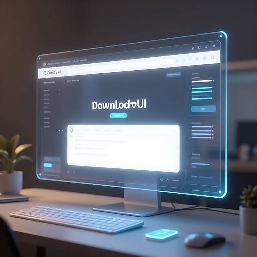 Photograph of a glowing, edge-lit, ultrathin computer monitor displaying the 