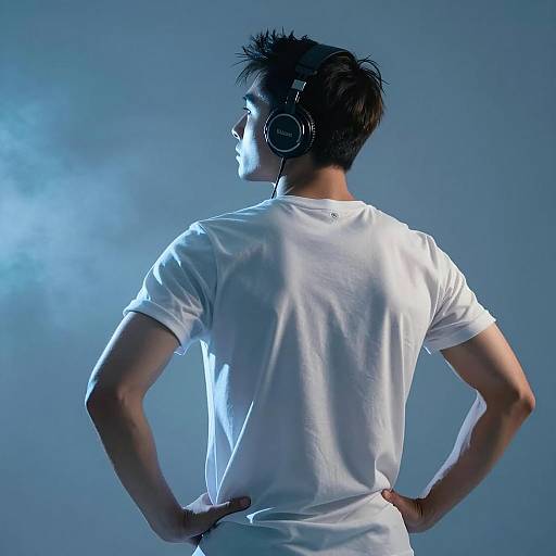 Dynamic Male Figure in Ethereal Lighting