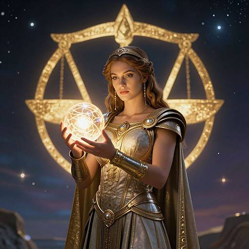 Ancient Greek Woman with Glowing Orb