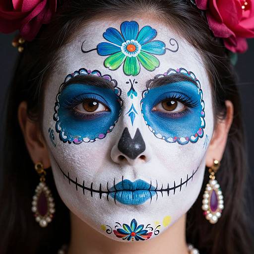 Elegant Vibrant Sugar Skull Makeup