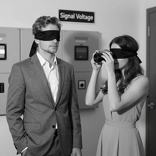 Artistic Noir Portrait with Blindfolds