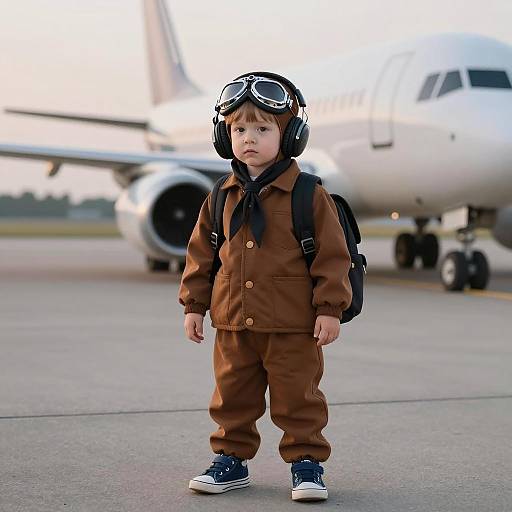 Adventurous Toddler in Aviator Costume