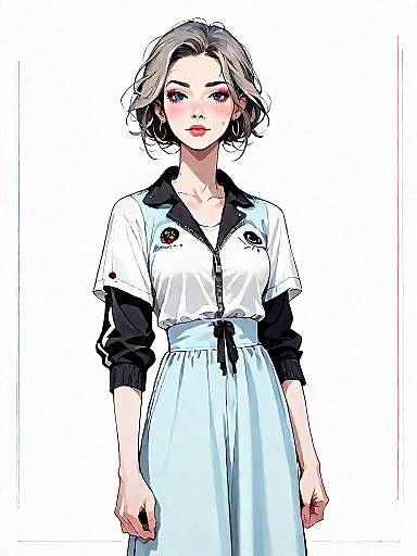 Stylish Young Woman in Casual Streetwear