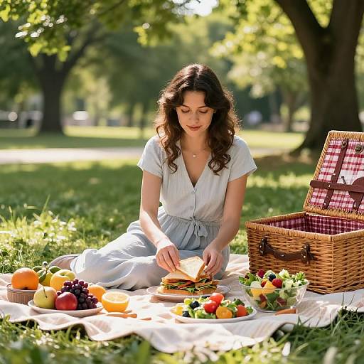 Vibrant Outdoor Picnic Preparation