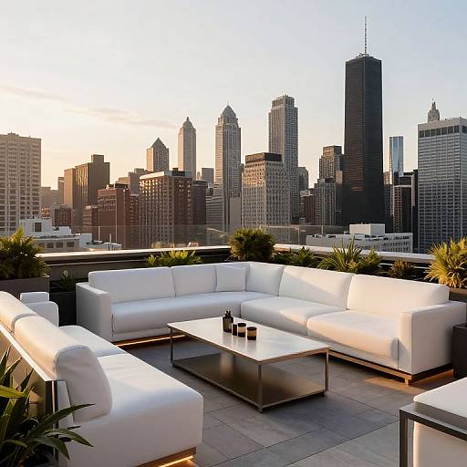 Modern 3D Rooftop Lounge in Chicago