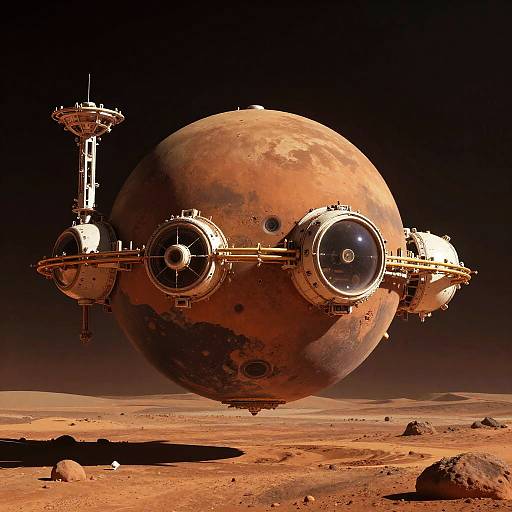 Futuristic Mars Space Colony Wallpaper