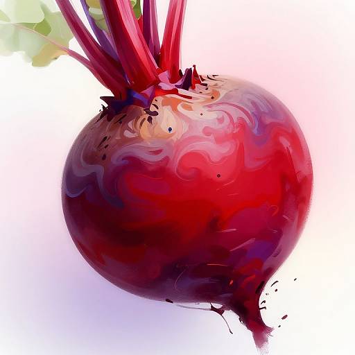 Abstract Artistic Beet with Swirling Patterns