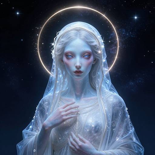 Ethereal Madonna Alien Hybrid Portrait