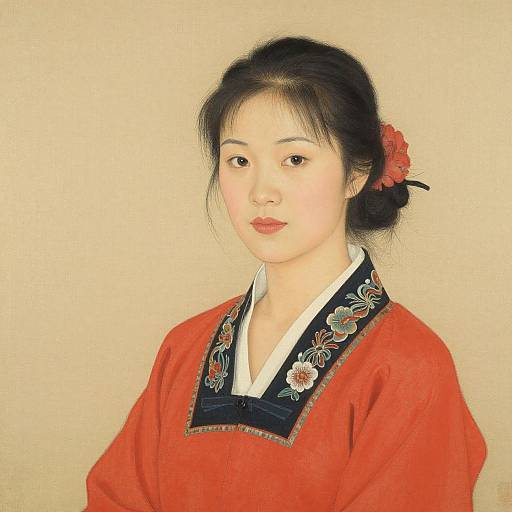 Elegant Chinese Woman Painting