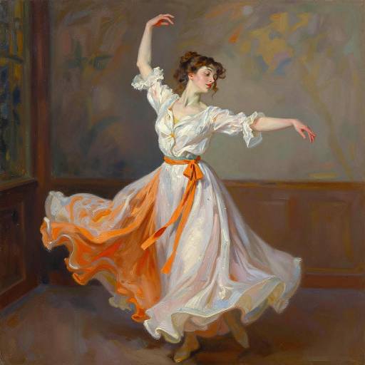 Impressionist Dance of Graceful Woman