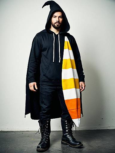 Candy Corn Costume with Booted Male Model