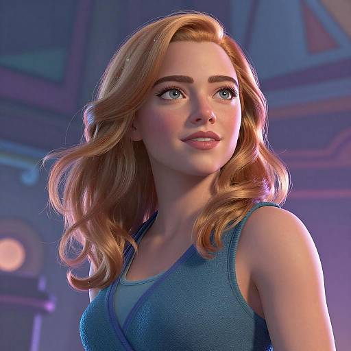 Low Angle Stylized Emma Stone Portrait