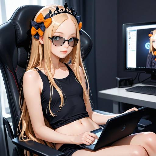 Elegant Abigail Williams on a Swivel Chair