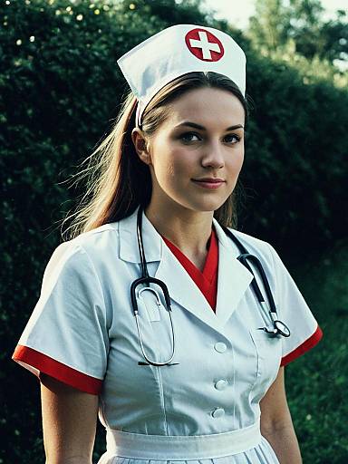 Photorealistic Outdoor Portrait of Nurse