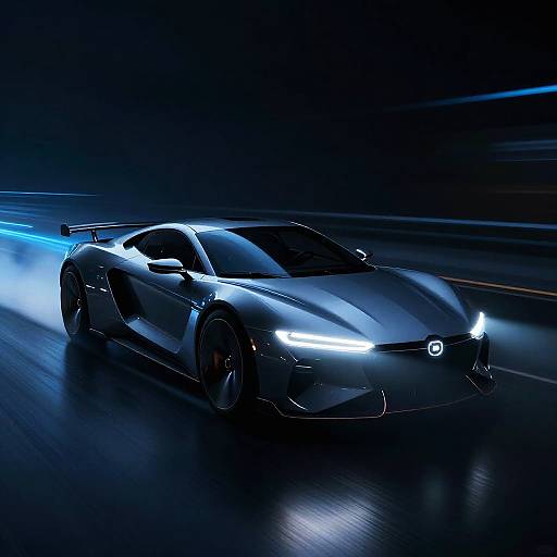 Futuristic Neon Cyberpunk Car