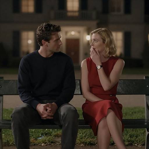 Nighttime Portrait of a Couple on Bench