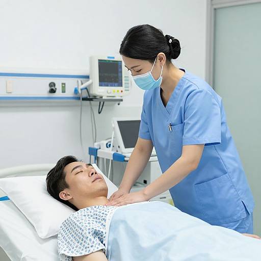 Nurse Assisting Patient in Hospital