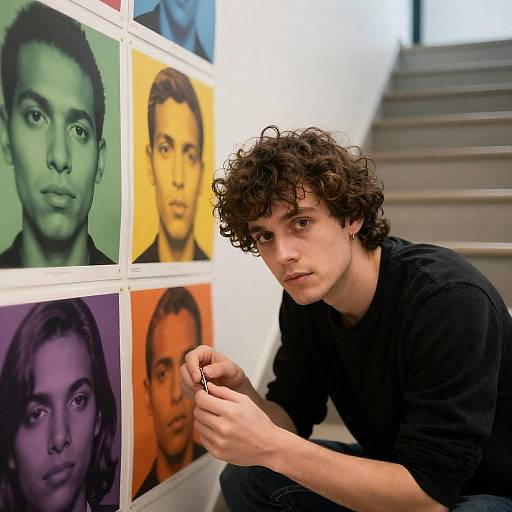 Serious Man with Colorful Background