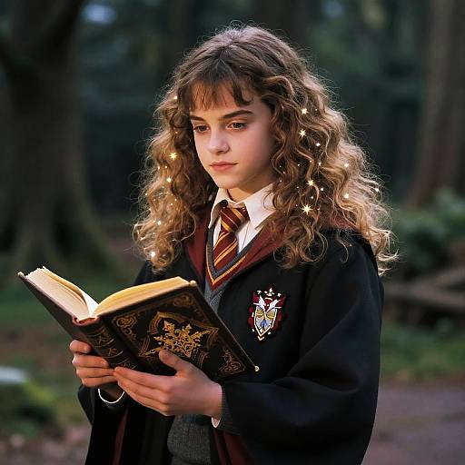 Realistic Anime Hermione in Enchanted Glade