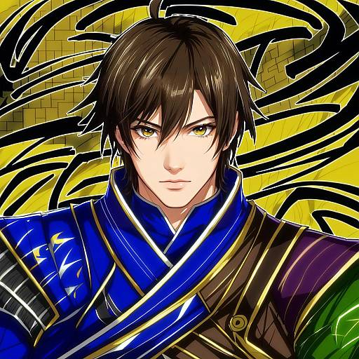Illustration of Mouri motonari (sengoku basara), sengoku basara in the style of Fun bo