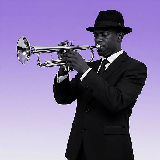 Surreal Jazz Trumpeter in Lavender Noir