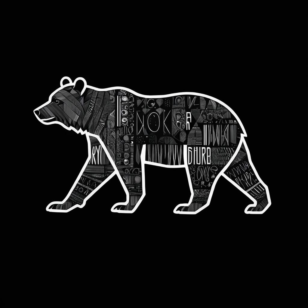 Minimalist Typography Art with Bear Design