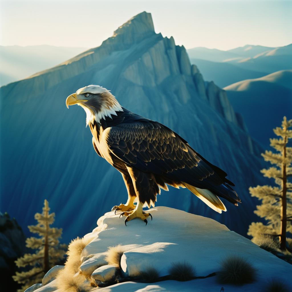 Surreal Majestic Eagle on Mountain Top