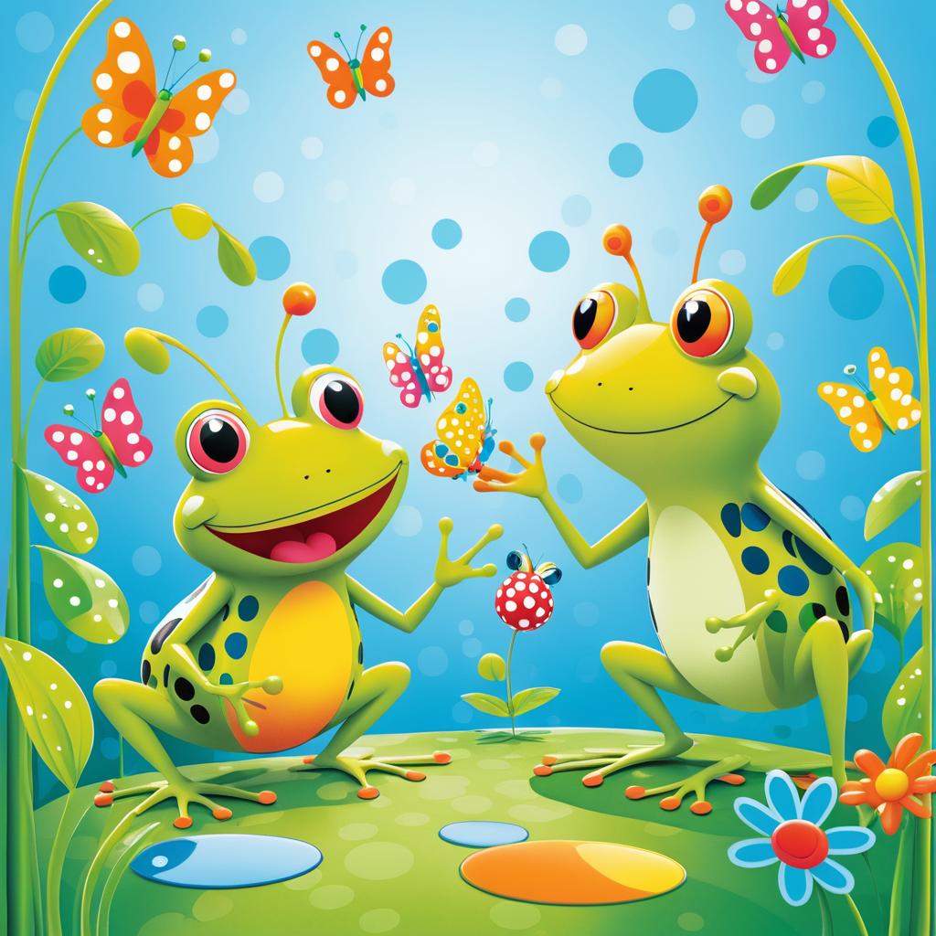 Whimsical Frog and Butterfly Playtime