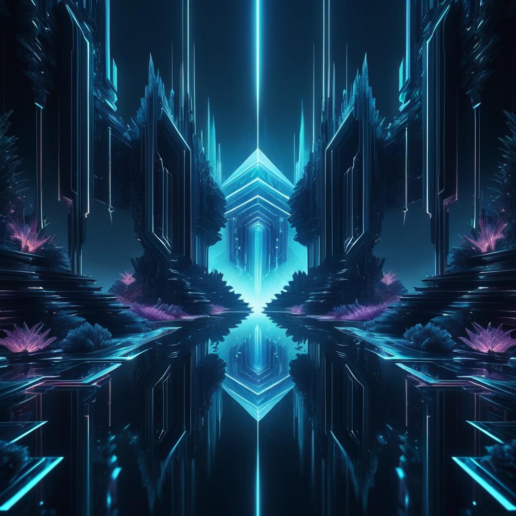 Futuristic Alien Landscape with Crystals