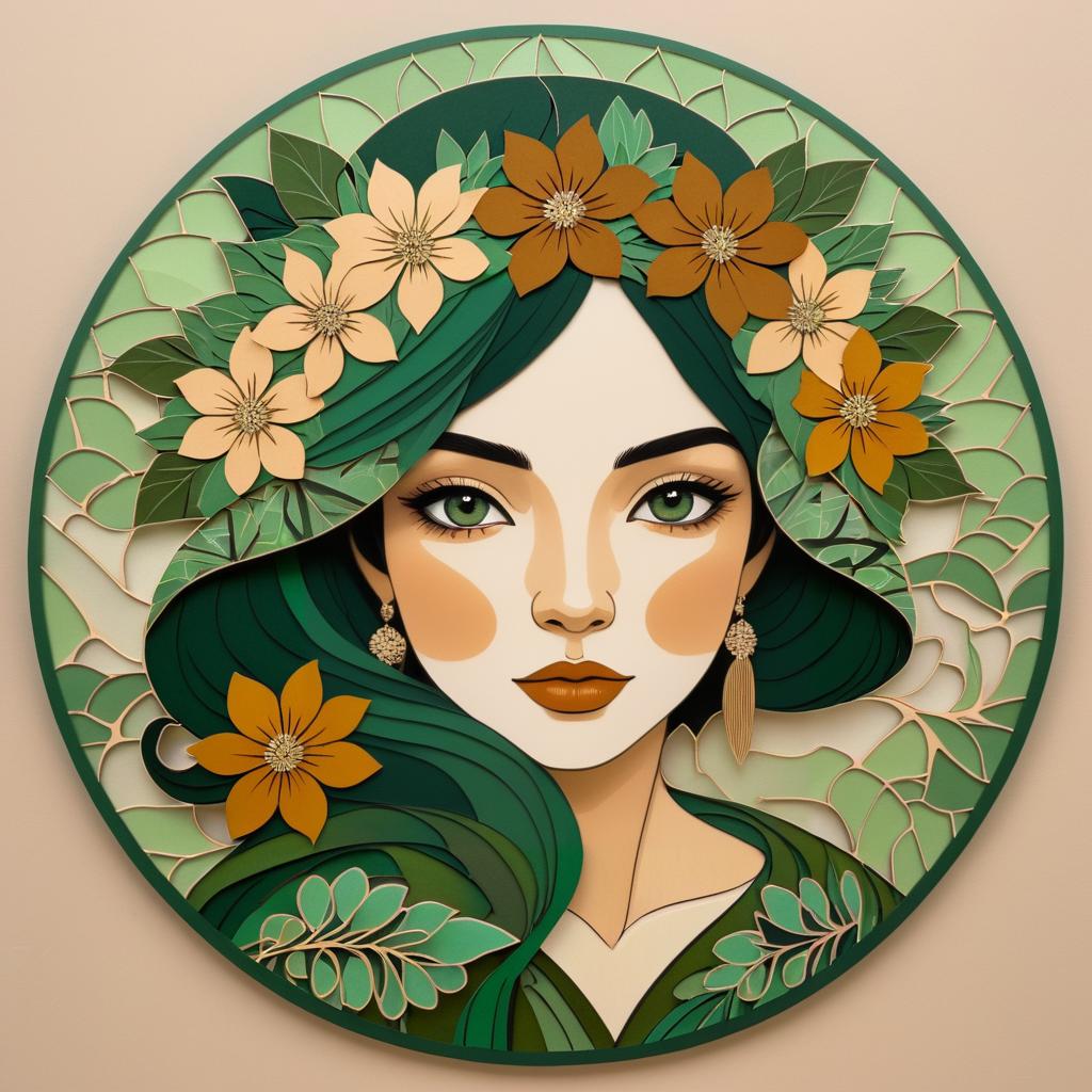 Bohemian Floral Portrait in Earthy Tones