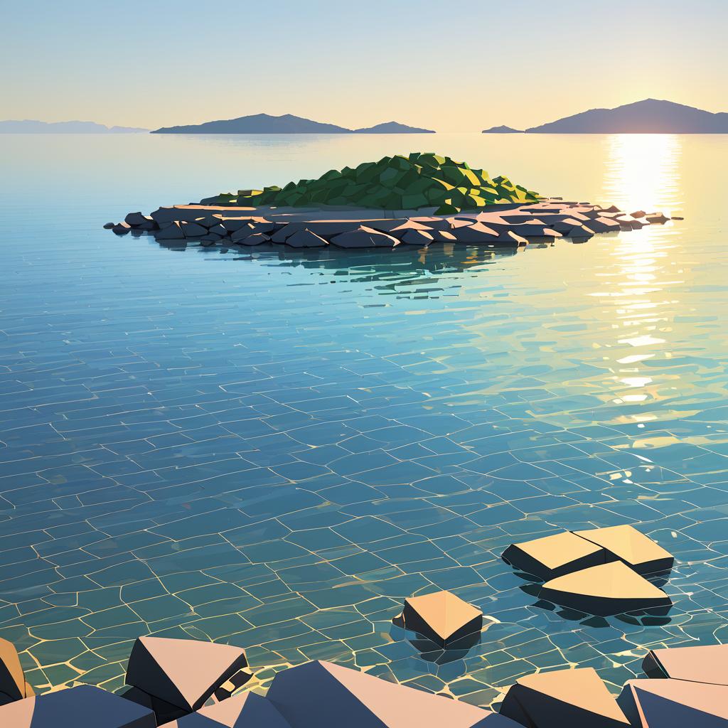 Serene Low-Poly Coastal Landscape