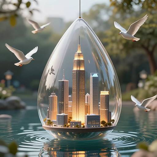 Miniature Metropolis in Teardrop Dome